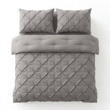 Microfibre Coverless Duvet Pintuck | Taupe/Grey | Single - 140cm (W) x 200cm (L) - The Bedding & Blankets Store