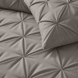 Microfibre Coverless Duvet Pintuck | Taupe/Grey | Single - 140cm (W) x 200cm (L) - The Bedding & Blankets Store