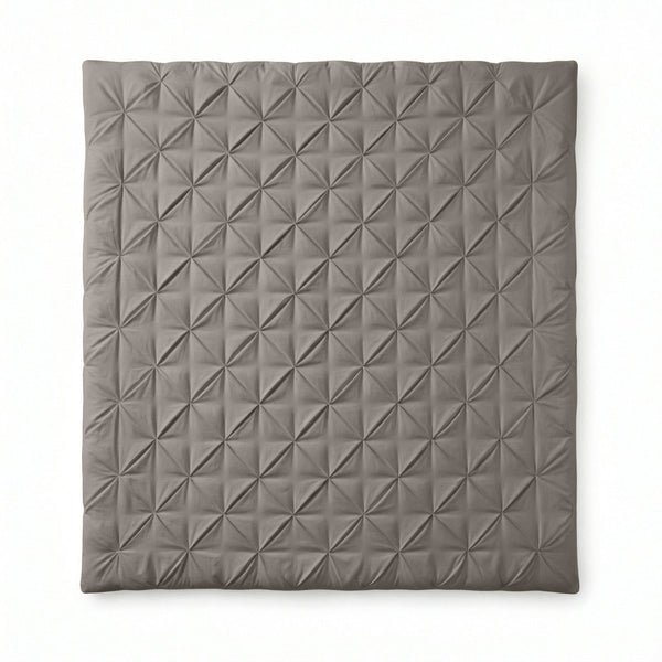 Microfibre Coverless Duvet Pintuck | Taupe/Grey | Single - 140cm (W) x 200cm (L) - The Bedding & Blankets Store