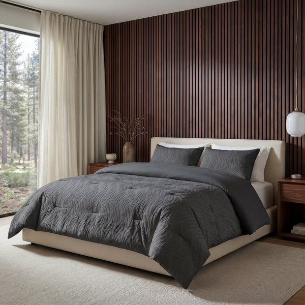 Microfibre Coverless Duvet Rafa | Grey | Single - 140cm (W) x 200cm (L) - The Bedding & Blankets Store