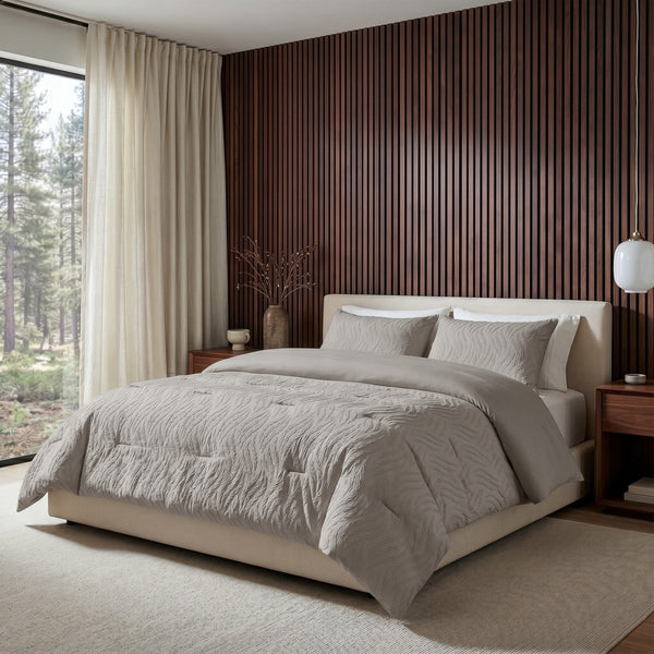Microfibre Coverless Duvet Rafa | Taupe | Single - 140cm (W) x 200cm (L) - The Bedding & Blankets Store