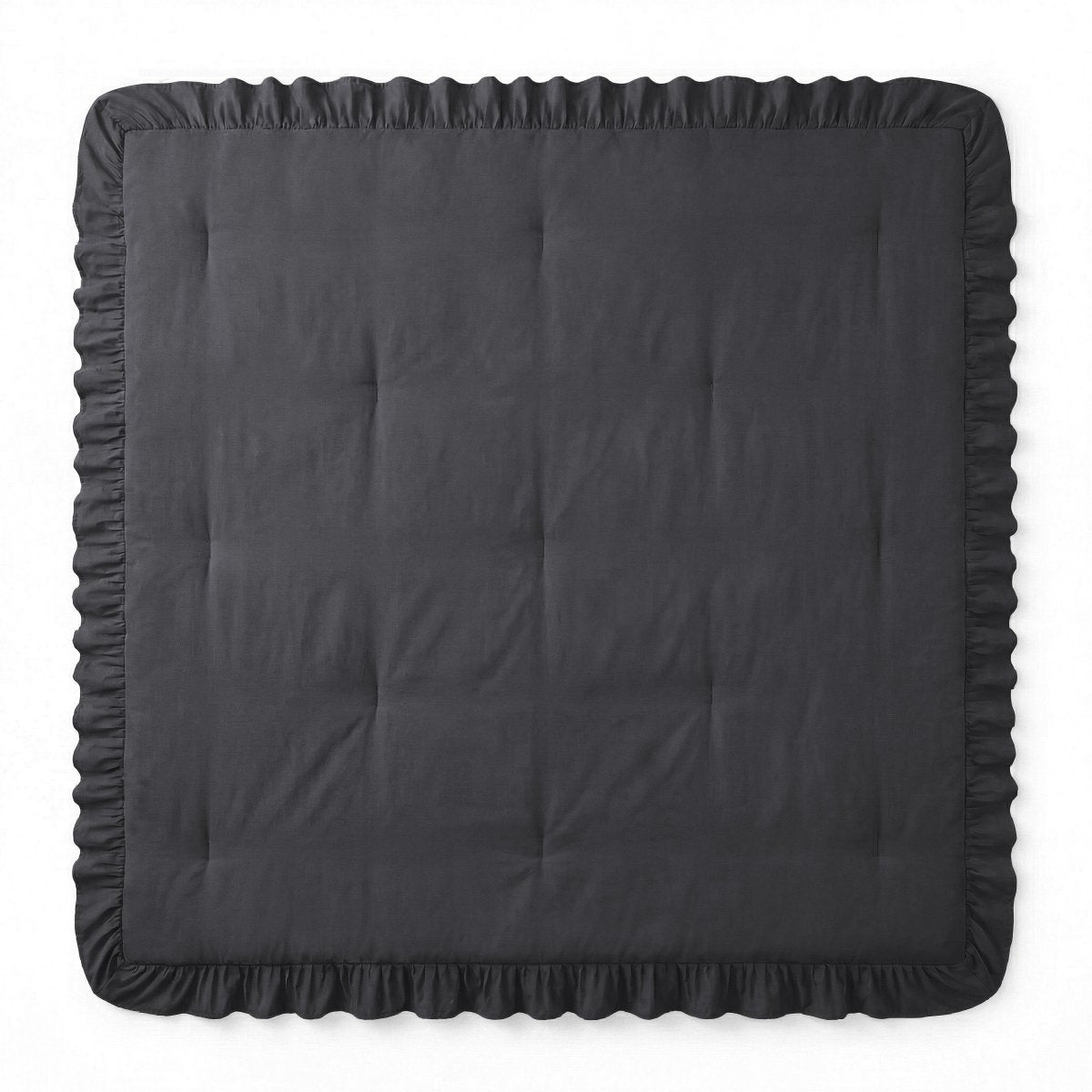 Microfibre Coverless Duvet Ruffles | Anthracite | Single - 140cm (W) x 200cm (L) - The Bedding & Blankets Store