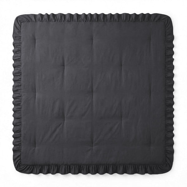 Microfibre Coverless Duvet Ruffles | Anthracite | Single - 140cm (W) x 200cm (L) - The Bedding & Blankets Store
