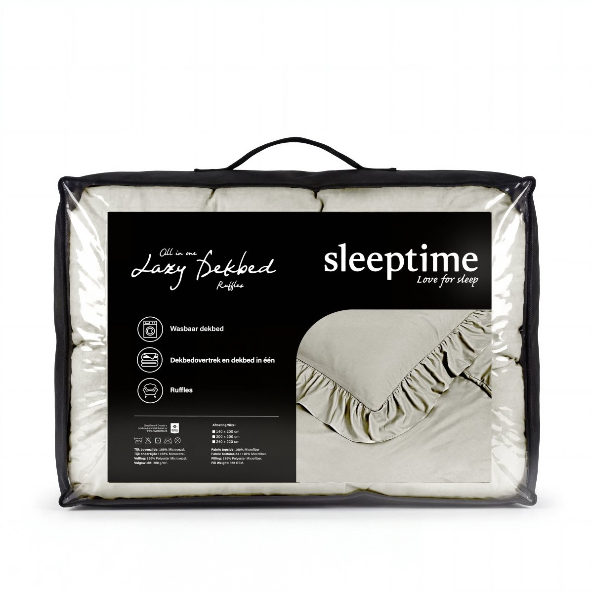 Microfibre Coverless Duvet Ruffles | Off White | Single - 140cm (W) x 200cm (L) - The Bedding & Blankets Store