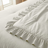 Microfibre Coverless Duvet Ruffles | Off White | Single - 140cm (W) x 200cm (L) - The Bedding & Blankets Store