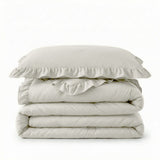 Microfibre Coverless Duvet Ruffles | Off White | Single - 140cm (W) x 200cm (L) - The Bedding & Blankets Store