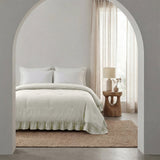 Microfibre Coverless Duvet Ruffles | Off White | Single - 140cm (W) x 200cm (L) - The Bedding & Blankets Store