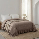 Microfibre Coverless Duvet Ruffles | Taupe | Single - 140cm (W) x 200cm (L) - The Bedding & Blankets Store