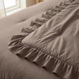 Microfibre Coverless Duvet Ruffles | Taupe | Single - 140cm (W) x 200cm (L) - The Bedding & Blankets Store