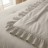 Microfibre Coverless Duvet Ruffles | Taupe/Grey | Single - 140cm (W) x 200cm (L) - The Bedding & Blankets Store