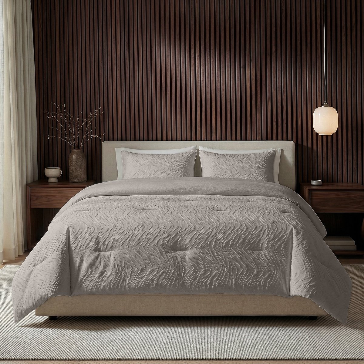 Microfibre Coverless Duvet Salva | Taupe | Single - 140cm (W) x 200cm (L) - The Bedding & Blankets Store