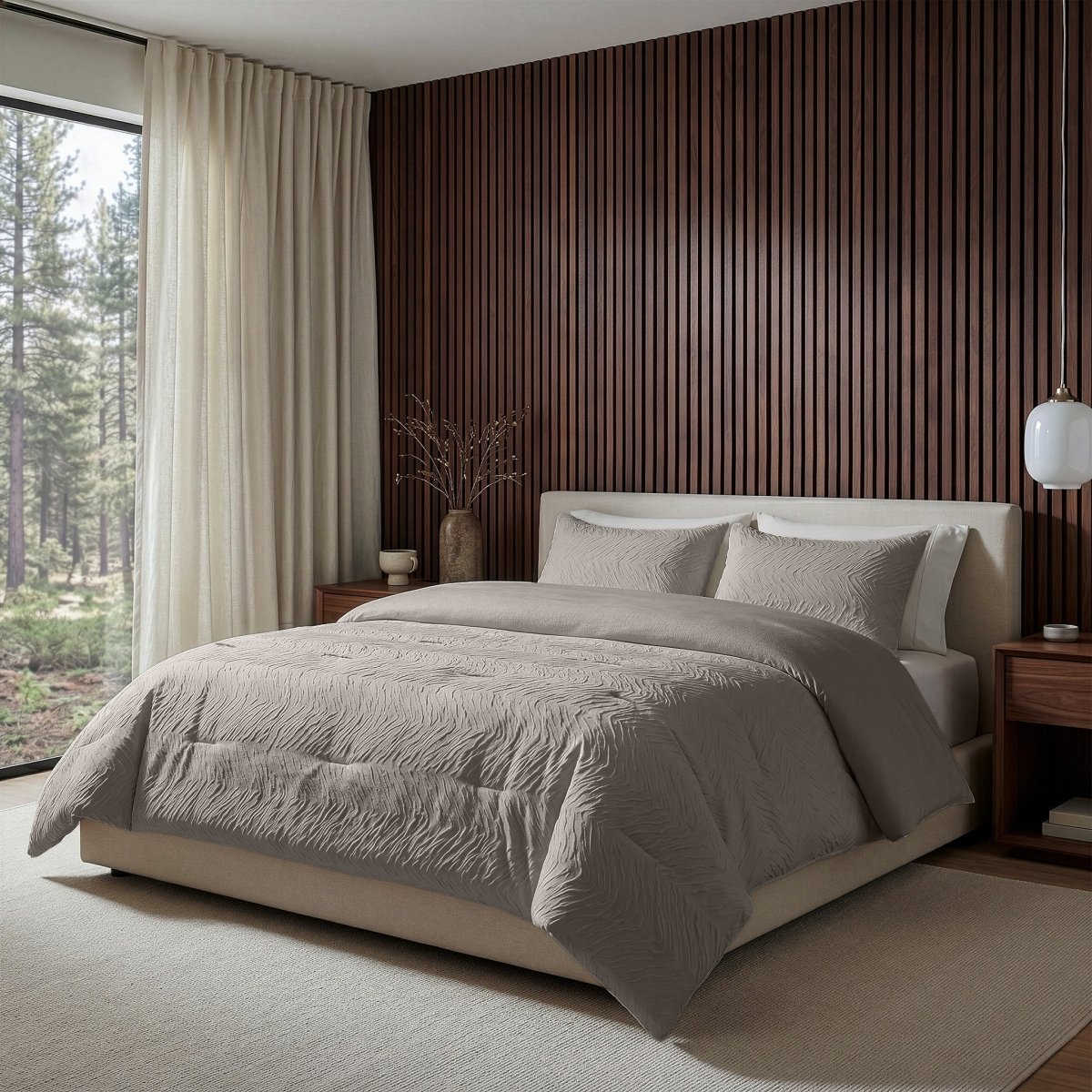 Microfibre Coverless Duvet Salva | Taupe | Single - 140cm (W) x 200cm (L) - The Bedding & Blankets Store