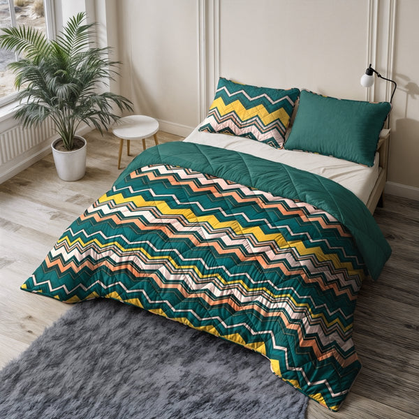 Microfibre Coverless Duvet Scala | Dark Green | Single - 140cm (W) x 200cm (L) - The Bedding & Blankets Store