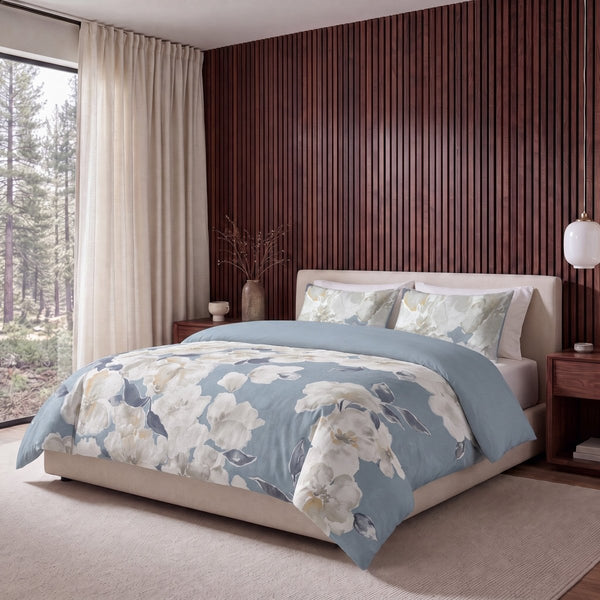 Microfibre Coverless Duvet Stephanie | Blue | Single - 140cm (W) x 200cm (L) - The Bedding & Blankets Store