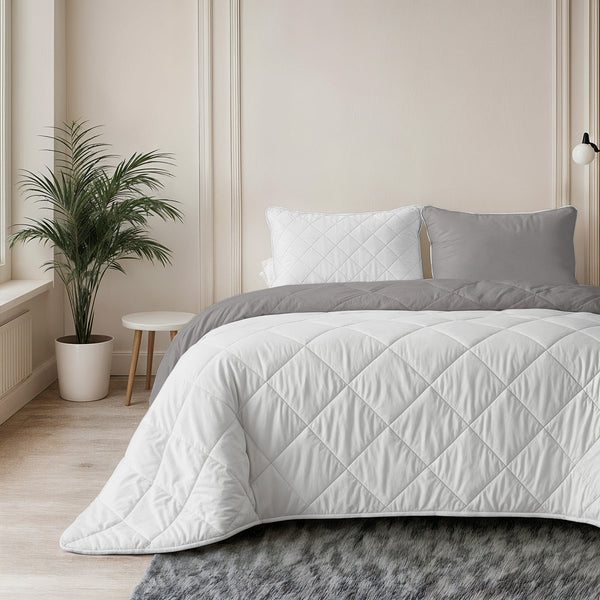 Microfibre Coverless Duvet Uni | Beige/Taupe Grey | Single - 140cm (W) x 200cm (L) - The Bedding & Blankets Store