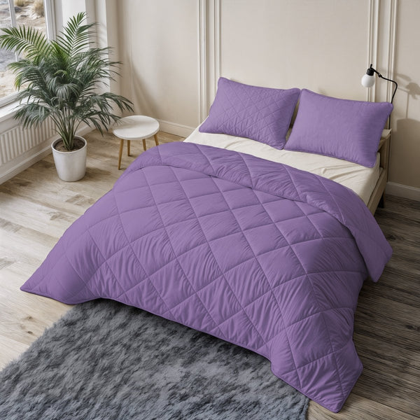 Microfibre Coverless Duvet Uni | Lavender | Single - 140cm (W) x 200cm (L) - The Bedding & Blankets Store