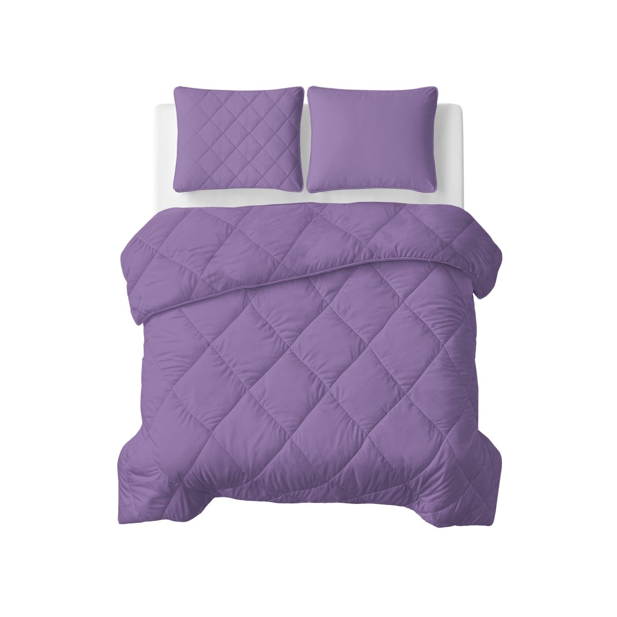 Microfibre Coverless Duvet Uni | Lavender | Single - 140cm (W) x 200cm (L) - The Bedding & Blankets Store