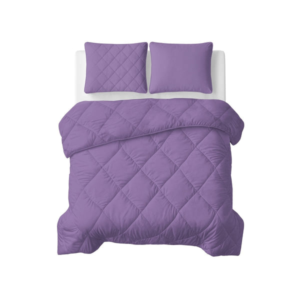 Microfibre Coverless Duvet Uni | Lavender | Single - 140cm (W) x 200cm (L) - The Bedding & Blankets Store