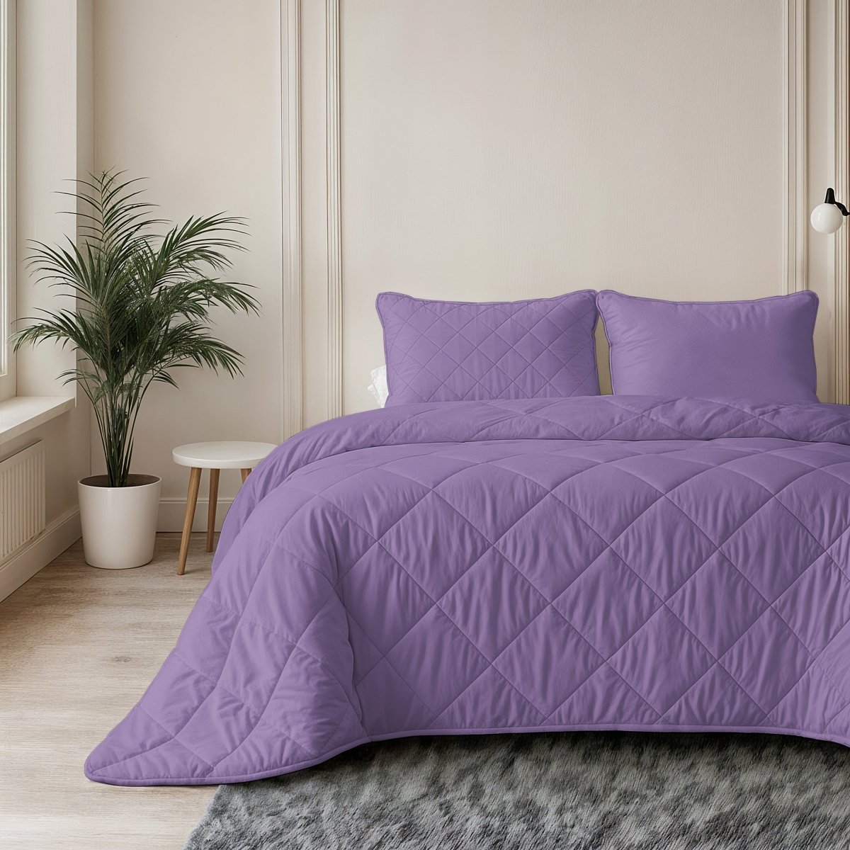 Microfibre Coverless Duvet Uni | Lavender | Single - 140cm (W) x 200cm (L) - The Bedding & Blankets Store