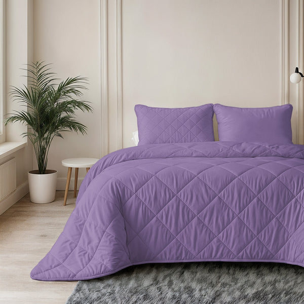 Microfibre Coverless Duvet Uni | Lavender | Single - 140cm (W) x 200cm (L) - The Bedding & Blankets Store