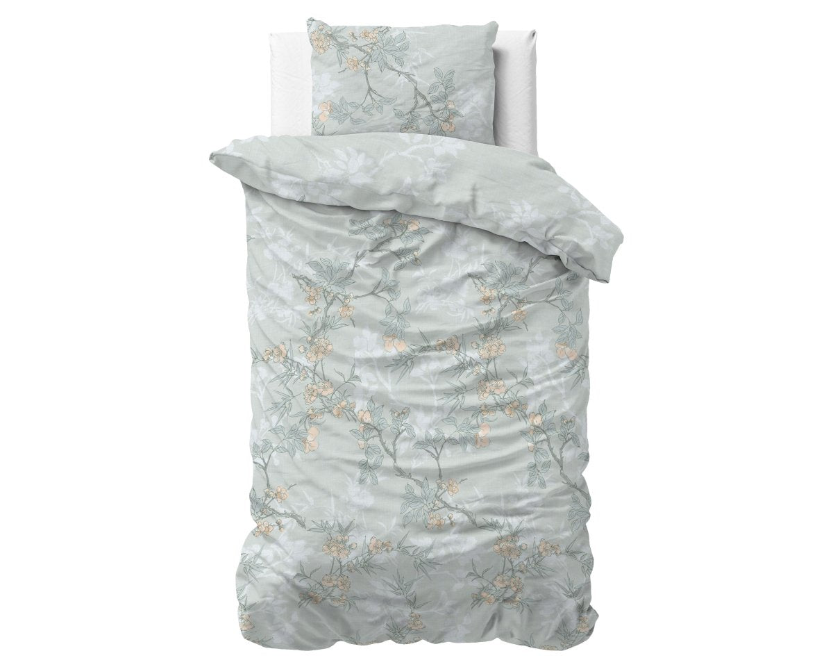 Microfibre Duvet Cover Set Blossom | Blue | Double - 200cm (W) x 220cm (L) - The Bedding & Blankets Store