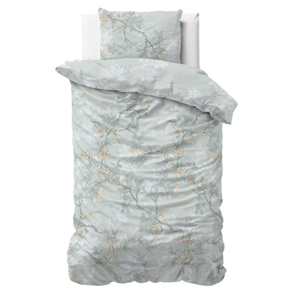 Microfibre Duvet Cover Set Blossom | Blue | Double - 200cm (W) x 220cm (L) - The Bedding & Blankets Store