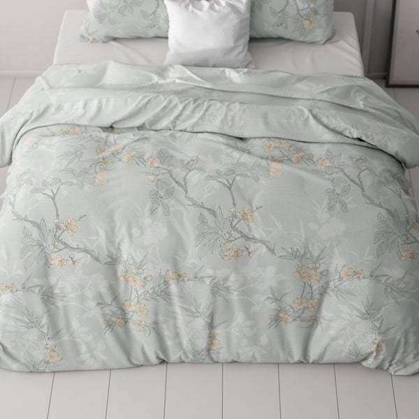 Microfibre Duvet Cover Set Blossom | Blue | Double - 200cm (W) x 220cm (L) - The Bedding & Blankets Store