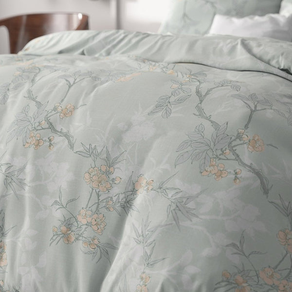 Microfibre Duvet Cover Set Blossom | Blue | Double - 200cm (W) x 220cm (L) - The Bedding & Blankets Store