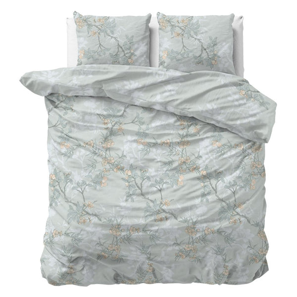 Microfibre Duvet Cover Set Blossom | Blue | Double - 200cm (W) x 220cm (L) - The Bedding & Blankets Store