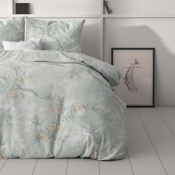 Microfibre Duvet Cover Set Blossom | Blue | Double - 200cm (W) x 220cm (L) - The Bedding & Blankets Store