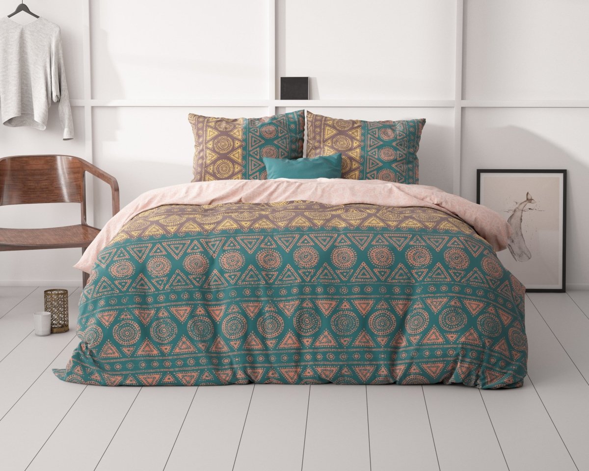 Microfibre Duvet Cover Set Bohemian | Multi | King Long - 240cm (W) x 220cm (L) - The Bedding & Blankets Store