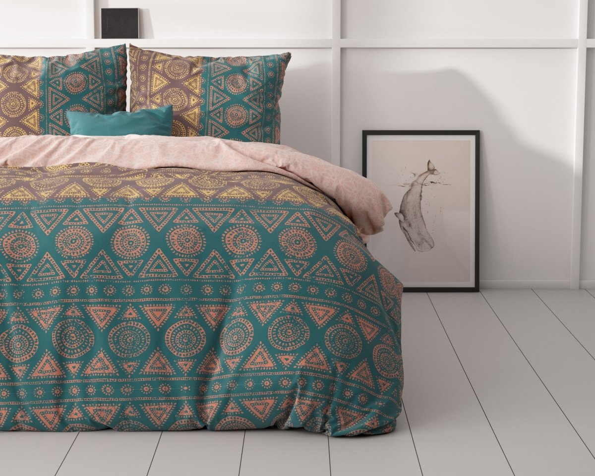 Microfibre Duvet Cover Set Bohemian | Multi | King Long - 240cm (W) x 220cm (L) - The Bedding & Blankets Store