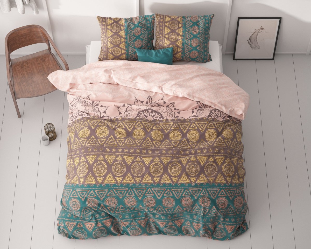 Microfibre Duvet Cover Set Bohemian | Multi | King Long - 240cm (W) x 220cm (L) - The Bedding & Blankets Store