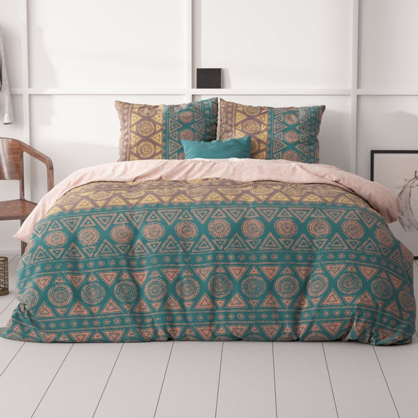 Microfibre Duvet Cover Set Bohemian | Multi | King Long - 240cm (W) x 220cm (L) - The Bedding & Blankets Store