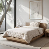 Microfibre Duvet Cover Set Border Pintuck | Beige | King Long - 240cm (W) x 220cm (L) - The Bedding & Blankets Store
