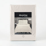 Microfibre Duvet Cover Set Border Pintuck | Beige | King Long - 240cm (W) x 220cm (L) - The Bedding & Blankets Store