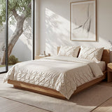 Microfibre Duvet Cover Set Border Pintuck | Beige | King Long - 240cm (W) x 220cm (L) - The Bedding & Blankets Store