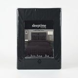 Microfibre Duvet Cover Set Border Pintuck | Black | King Long - 240cm (W) x 220cm (L) - The Bedding & Blankets Store