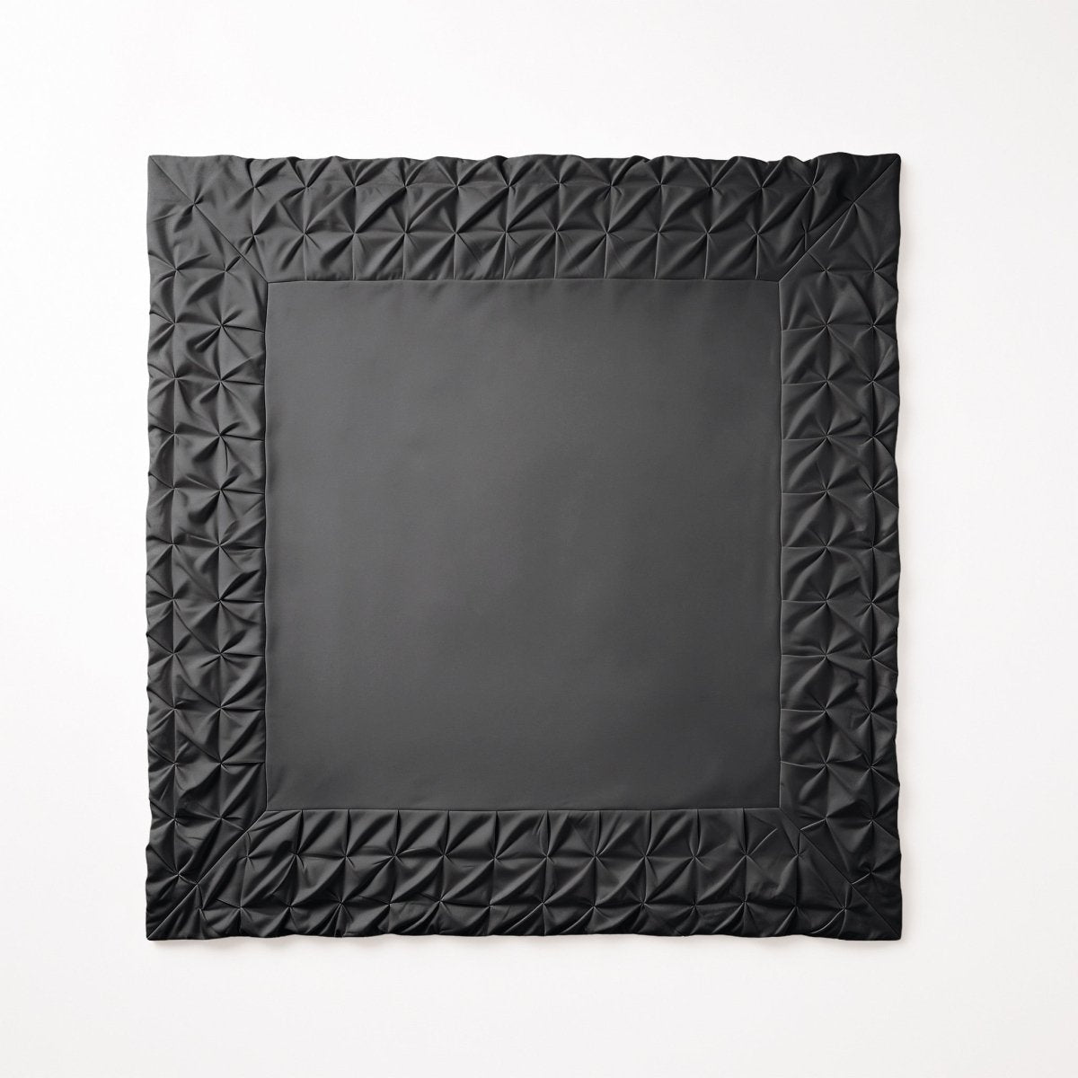 Microfibre Duvet Cover Set Border Pintuck | Black | King Long - 240cm (W) x 220cm (L) - The Bedding & Blankets Store