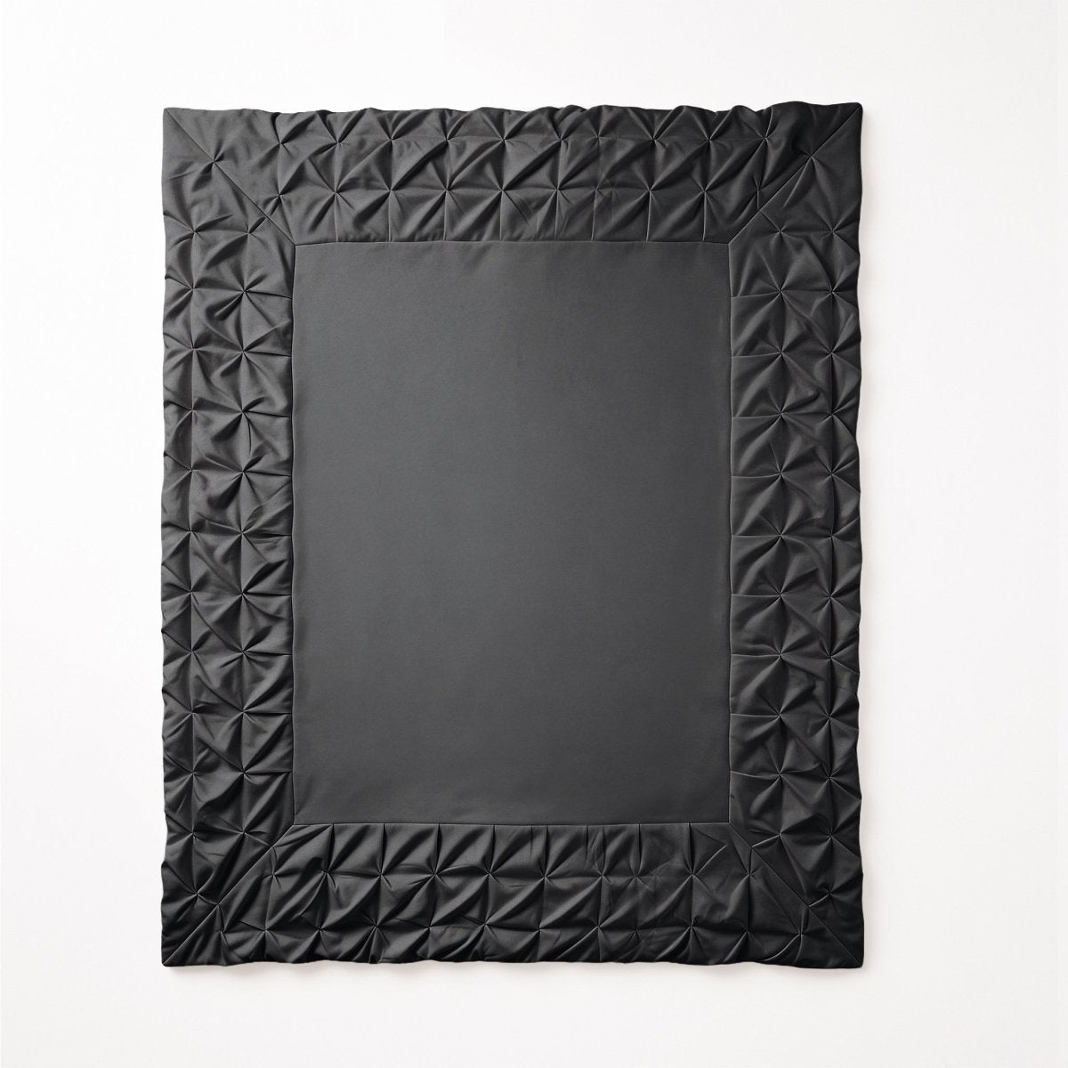 Microfibre Duvet Cover Set Border Pintuck | Black | King Long - 240cm (W) x 220cm (L) - The Bedding & Blankets Store