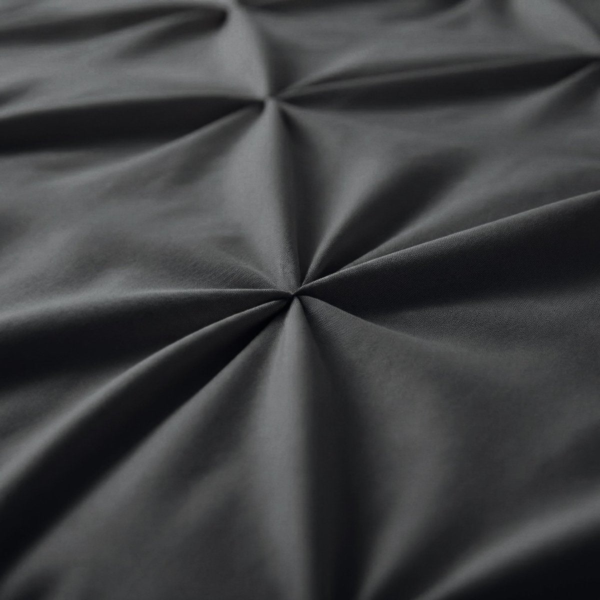 Microfibre Duvet Cover Set Border Pintuck | Black | King Long - 240cm (W) x 220cm (L) - The Bedding & Blankets Store