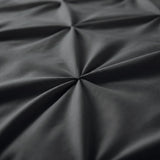 Microfibre Duvet Cover Set Border Pintuck | Black | King Long - 240cm (W) x 220cm (L) - The Bedding & Blankets Store