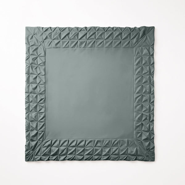 Microfibre Duvet Cover Set Border Pintuck | Green | King Long - 240cm (W) x 220cm (L) - The Bedding & Blankets Store