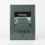 Microfibre Duvet Cover Set Border Pintuck | Green | King Long - 240cm (W) x 220cm (L) - The Bedding & Blankets Store