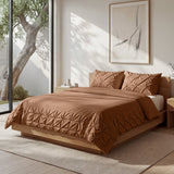Microfibre Duvet Cover Set Border Pintuck | Mocha Moose | King Long - 240cm (W) x 220cm (L) - The Bedding & Blankets Store