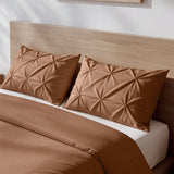 Microfibre Duvet Cover Set Border Pintuck | Mocha Moose | King Long - 240cm (W) x 220cm (L) - The Bedding & Blankets Store