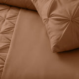 Microfibre Duvet Cover Set Border Pintuck | Mocha Moose | King Long - 240cm (W) x 220cm (L) - The Bedding & Blankets Store