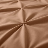 Microfibre Duvet Cover Set Border Pintuck | Mocha Moose | King Long - 240cm (W) x 220cm (L) - The Bedding & Blankets Store
