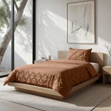 Microfibre Duvet Cover Set Border Pintuck | Mocha Moose | King Long - 240cm (W) x 220cm (L) - The Bedding & Blankets Store