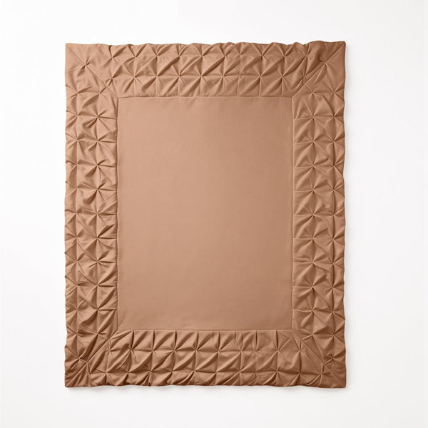 Microfibre Duvet Cover Set Border Pintuck | Mocha Moose | King Long - 240cm (W) x 220cm (L) - The Bedding & Blankets Store